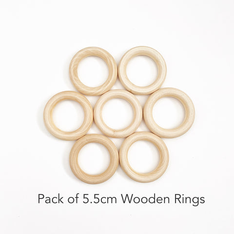 Pack of 5 Wooden Rings